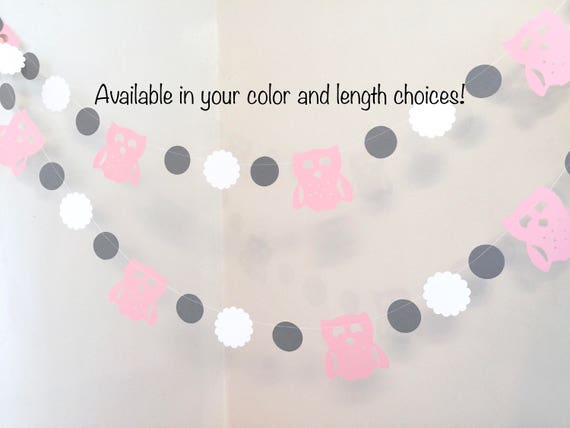 Owl First Birthday Decorations Pink And Gray Baby Shower Etsy