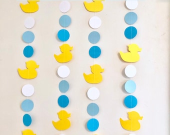 Rubber Duck Baby Shower Garland: Yellow Duckling Party Decor