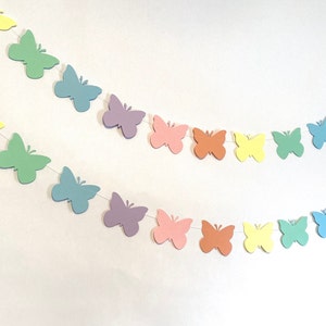 Butterfly 1st Birthday Decorations - Pastel Butterfly Baby shower - Rainbow Fairy Party Banner - Sweet One Birthday - Butterfly Nursery