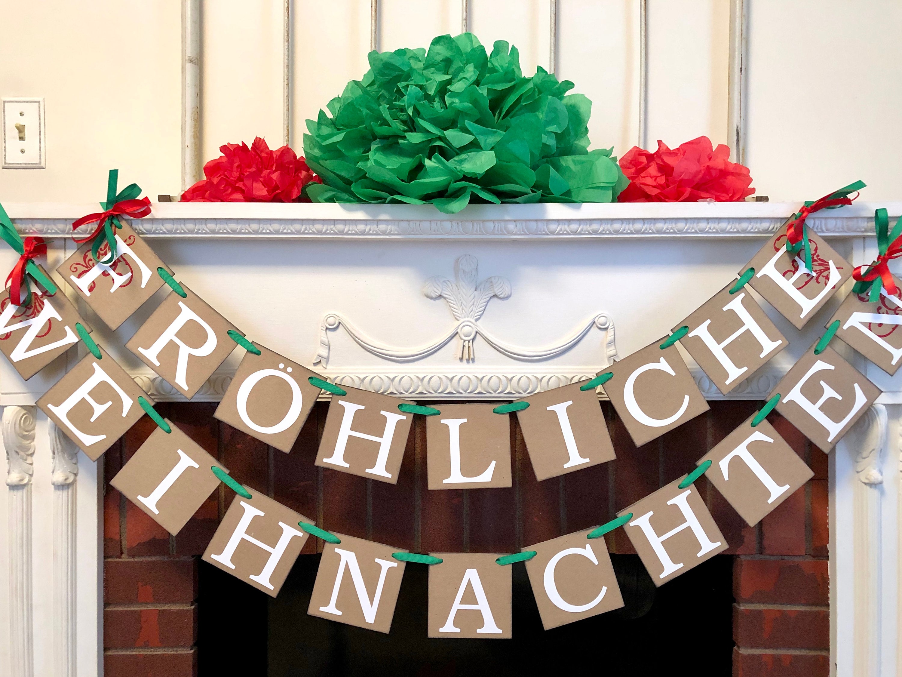 Frohe Weihnachten Banner 300x50cm – Rotes Hofschild Für Garten, Terrasse, Veranda