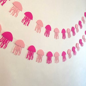 Jellyfish Birthday Garland , Jellyfish Party Banner , Sea Life Decorations, Under the Sea Party Decor- Customize your colors