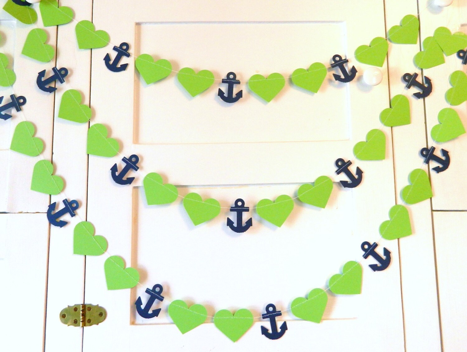Nautical Bridal Shower Decor / 10ft Anchors and Heart Paper Etsy