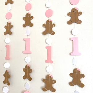 Gingerbread First Birthday Cake Topper Girl - Gingerbread Background - Smash Cake Photo Prop - Christmas 1st Birthday - 1st Year Photos
