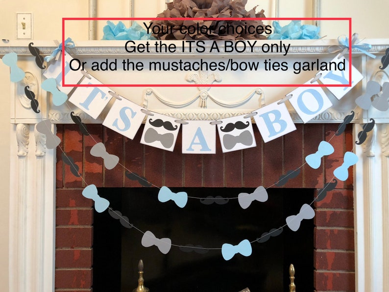 Bowtie Baby Shower Decorations Its a Boy Banner Little Man Etsy Canada