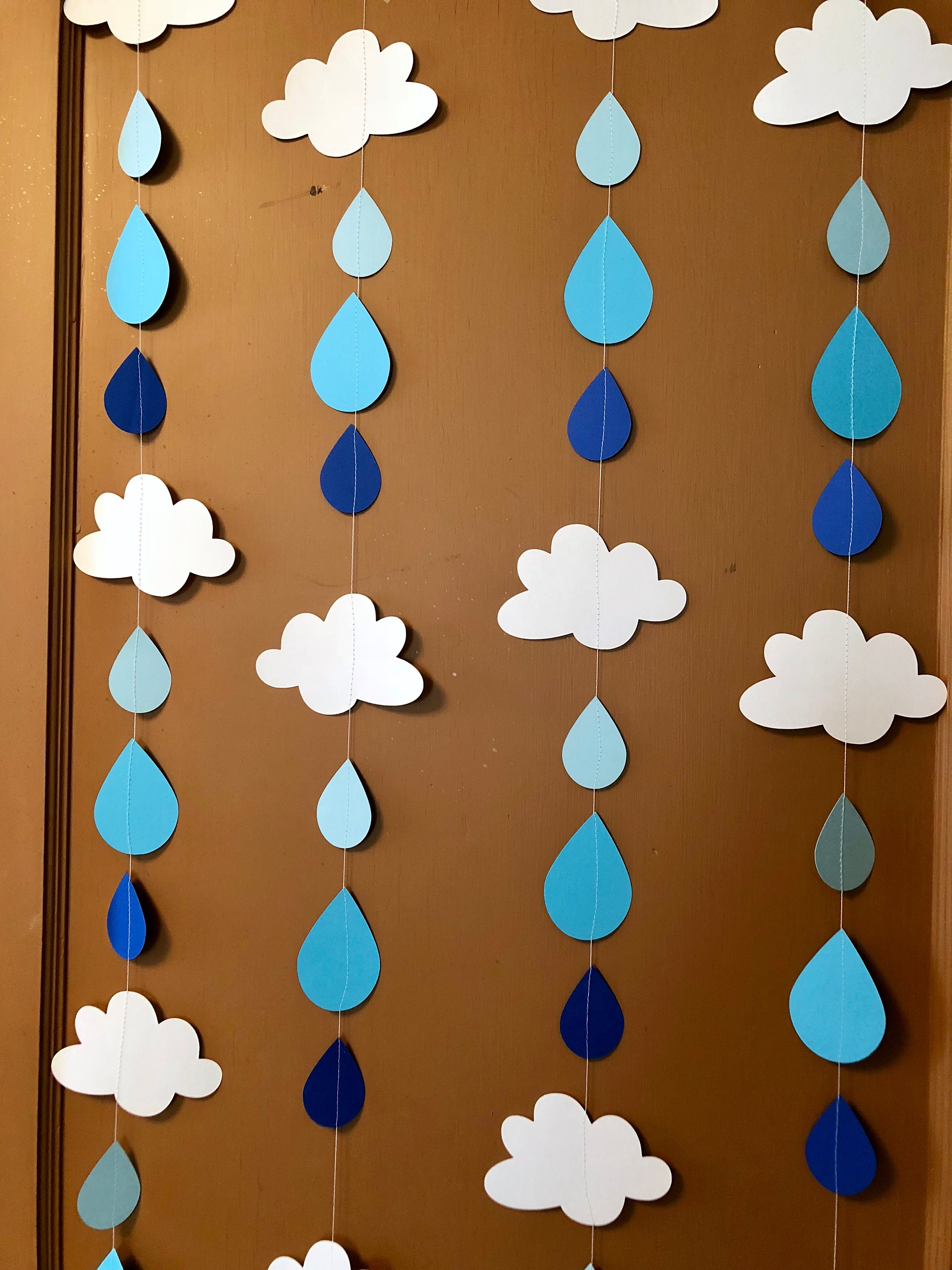 Baby Sprinkle Decorations Boy Raindrop Backdrop Decorations Etsy