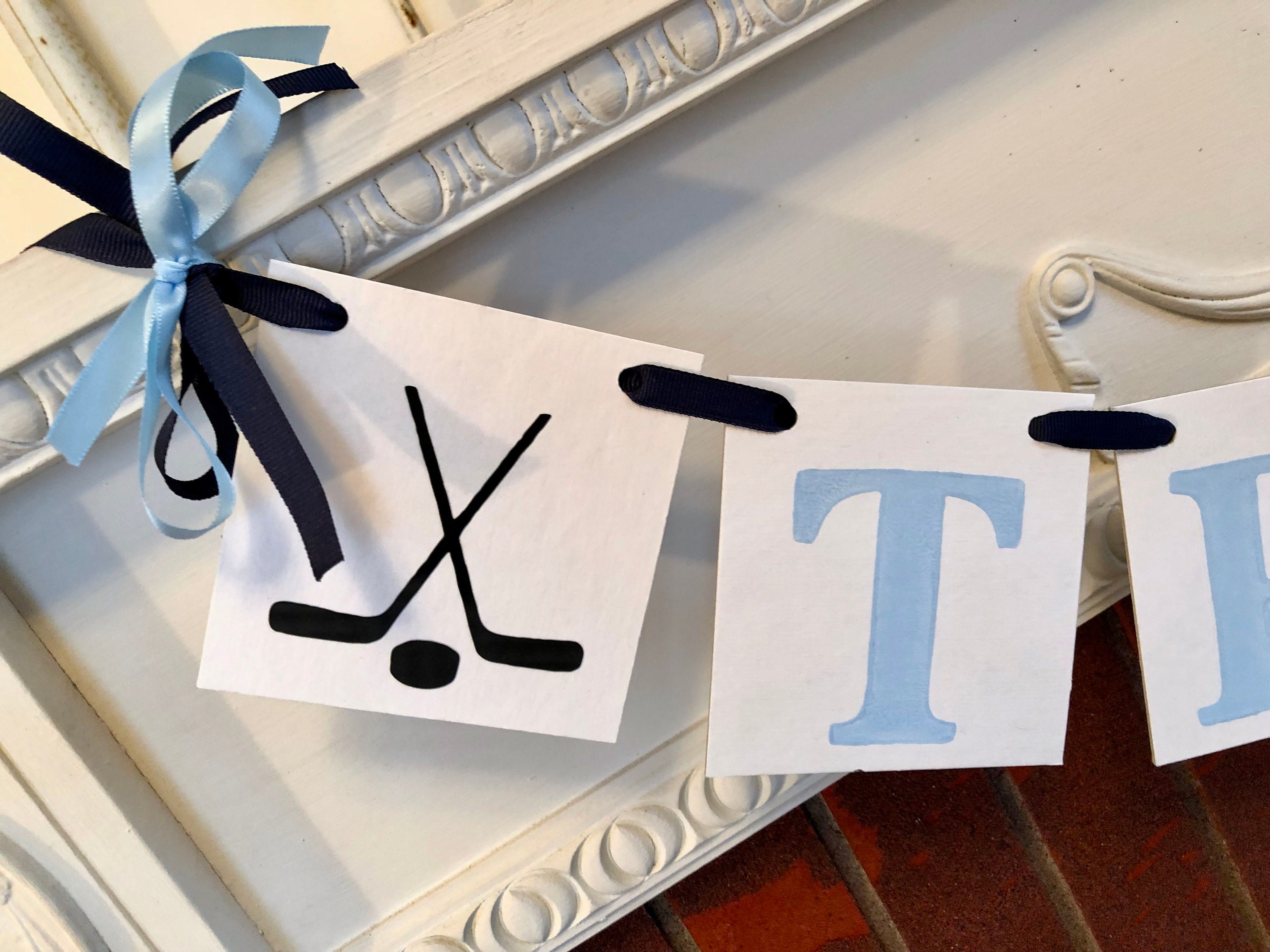 Hockey Baby Shower Decorations Hockey First Birthday Banner Etsy
