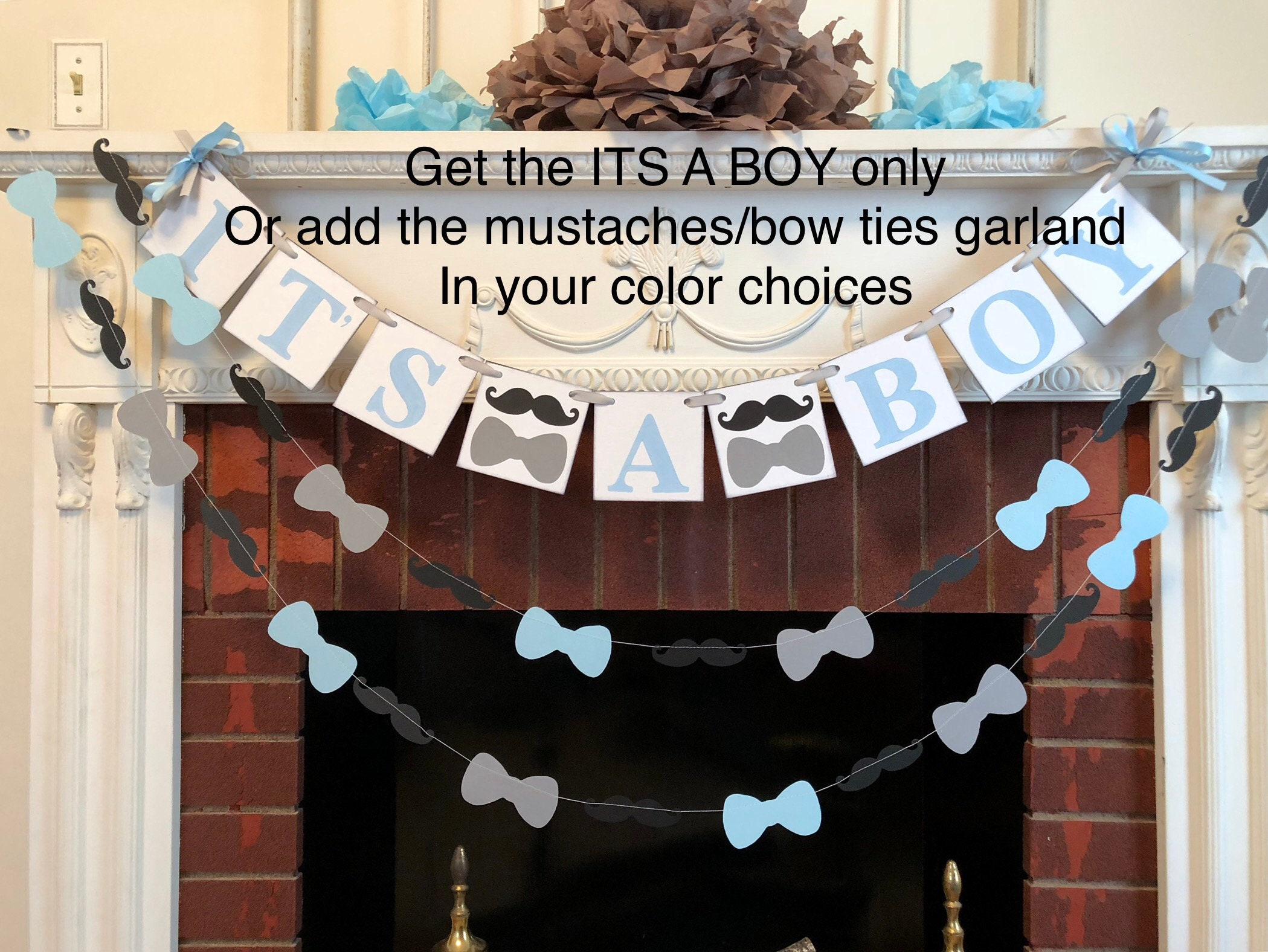 Bowtie Baby Shower Decorations Its a Boy Banner Little Man Etsy Canada