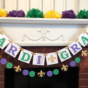 Mardi Gras Decorations Mardi Gras Banner Mardi Gras Party Decoration Mardi Gras Party Banner Fat Tuesday Decorations image 7