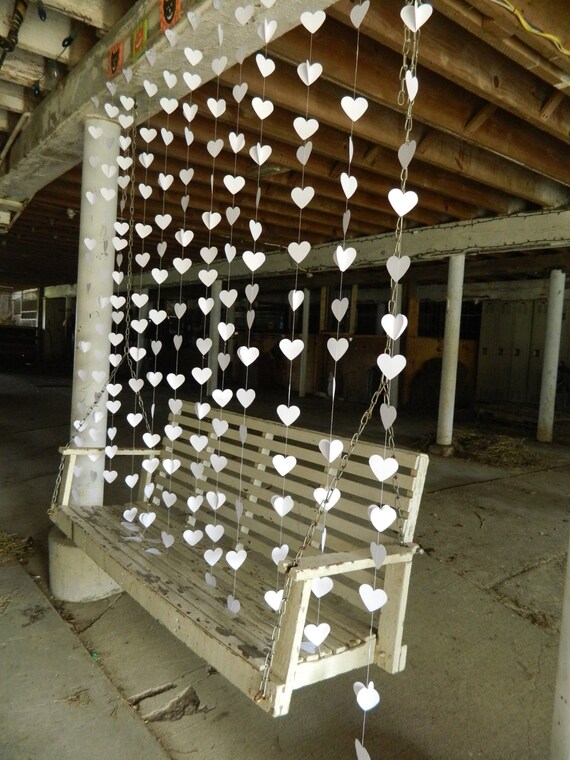 Wedding Curtain / Paper Heart "Curtain" Garland / Ceremony Backdrop / Wedding Reception Decor / Wedding Photo Prop / Ceremony Backdrop Il_570xn