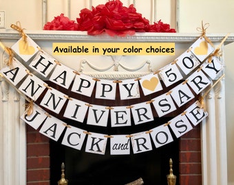 Wedding Anniversary Party Decorations - 50th Anniversary Party Sign - Golden Anniversary Decoration 25th or 40th or 50th - 60th Anniversary
