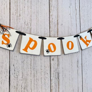 Halloween Decorations SPOOKY Banner Halloween Garland Halloween Banners Spooky Halloween Party Sign /Halloween/Photo Prop image 6