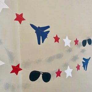 Military Jet 1st Birthday Decorations Custom Jet Baby shower Banner Airplane 2nd birthday Fighter Jet Room Decoration Two fly image 4