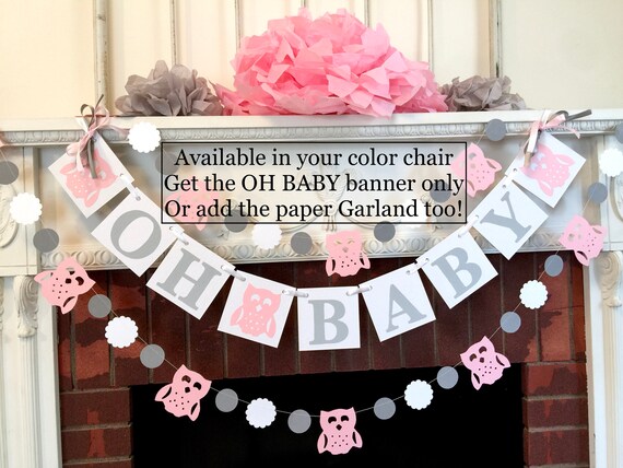 pink owl baby shower decorations