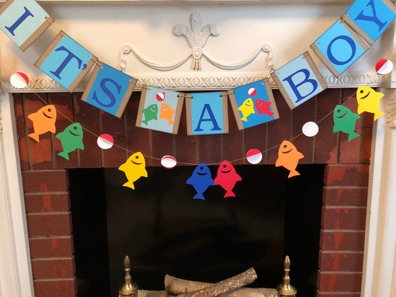 Fishing Baby Shower Decorations Gone Fishing Its A Boy Etsy