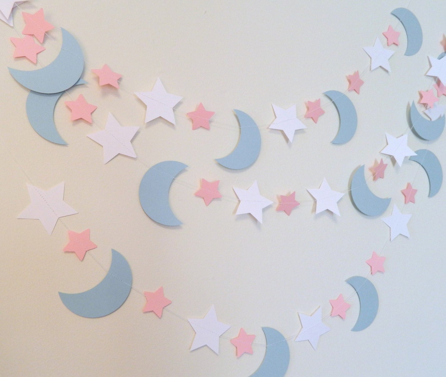 Gender Neutral Moon and Star Baby Shower Decor Love you to the Moon Stars Garland Pink or Blue Baby Shower Twinkle Twinkle