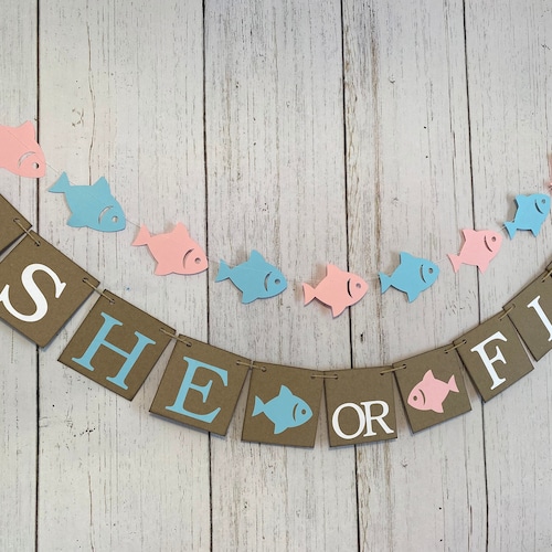 Bobbers or Bow Gender Reveal Baby Shower Banner Etsy Ireland