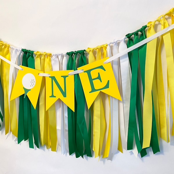 Hole in ONE first Birthday Decor- Golf Themed 1st Birthday - Mastered His 1st Birthday Photo prop- Par-Tee 1st Birthday High Chair Banner