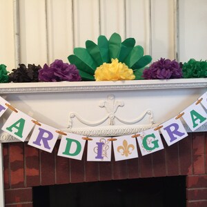 Mardi Gras Decorations Mardi Gras Banner Mardi Gras Party Decoration Mardi Gras Party Banner Fat Tuesday Decorations image 4