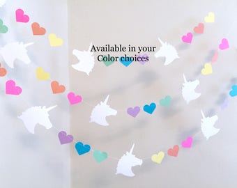 Magical Unicorn Garland - Pastel Unicorn banner - Rainbow First Birthday decorations - Unicorn Baby Shower decor- your color choices