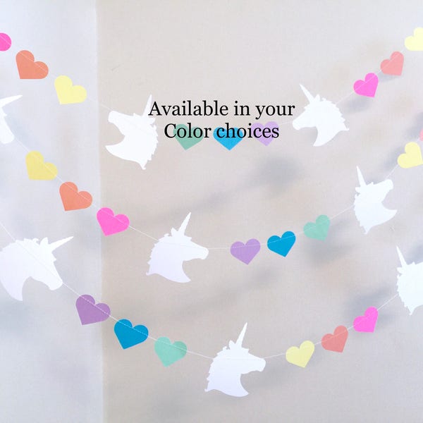 Magical Unicorn Garland - Pastel Unicorn banner - Rainbow First Birthday decorations - Unicorn Baby Shower decor- your color choices