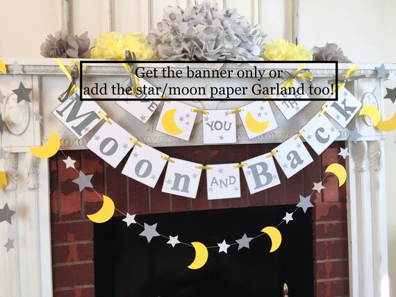 Moon And Stars Personalized Baby Shower Banner Party Supplies