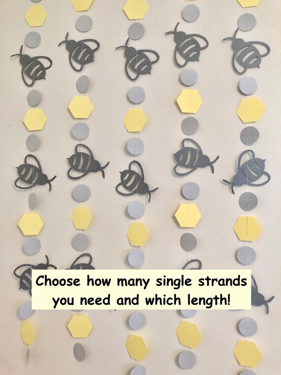 What Will it Bee Shower Decorations / 1st Birthday Photo Backdrop / Vintage Bee Banner / Gray Bumble Bee Nursery / Mommy to Bee Garlands Il_570xn
