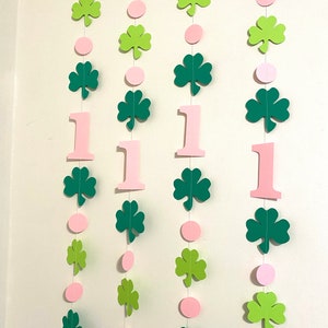 St Patricks First Birthday - I am 1 Photo Prop - Pink Lucky One - Irish birthday backdrop - Irish 2nd 3rd 6th Birthday Garland Boy/Girl -