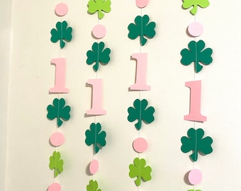 St Patricks First Birthday - I am 1 Photo Prop - Pink Lucky One - Irish birthday backdrop - Irish 2nd 3rd 6th Birthday Garland Boy/Girl -