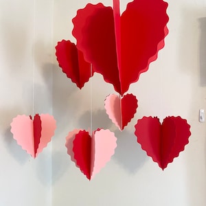 Valentines Day Decorations / Valentines 1st birthday Decorations / Red and Pink 3D Heart Backdrop / Photo Prop / Little Sweetheart