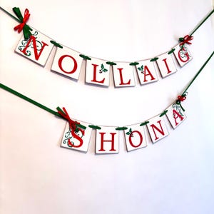 Irish Christmas Decor  Nollaig Shona Banner - Merry Christmas Banner - Gaelic Christmas Sign - Happy Christmas Banner - Family Photo prop Wc