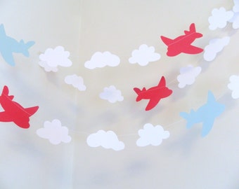 Time Flies 1st Birthday - Airplane Baby shower Garland - Two Fly Birthday - 2nd Birthday Banner - First Year Photos -Transportation Party