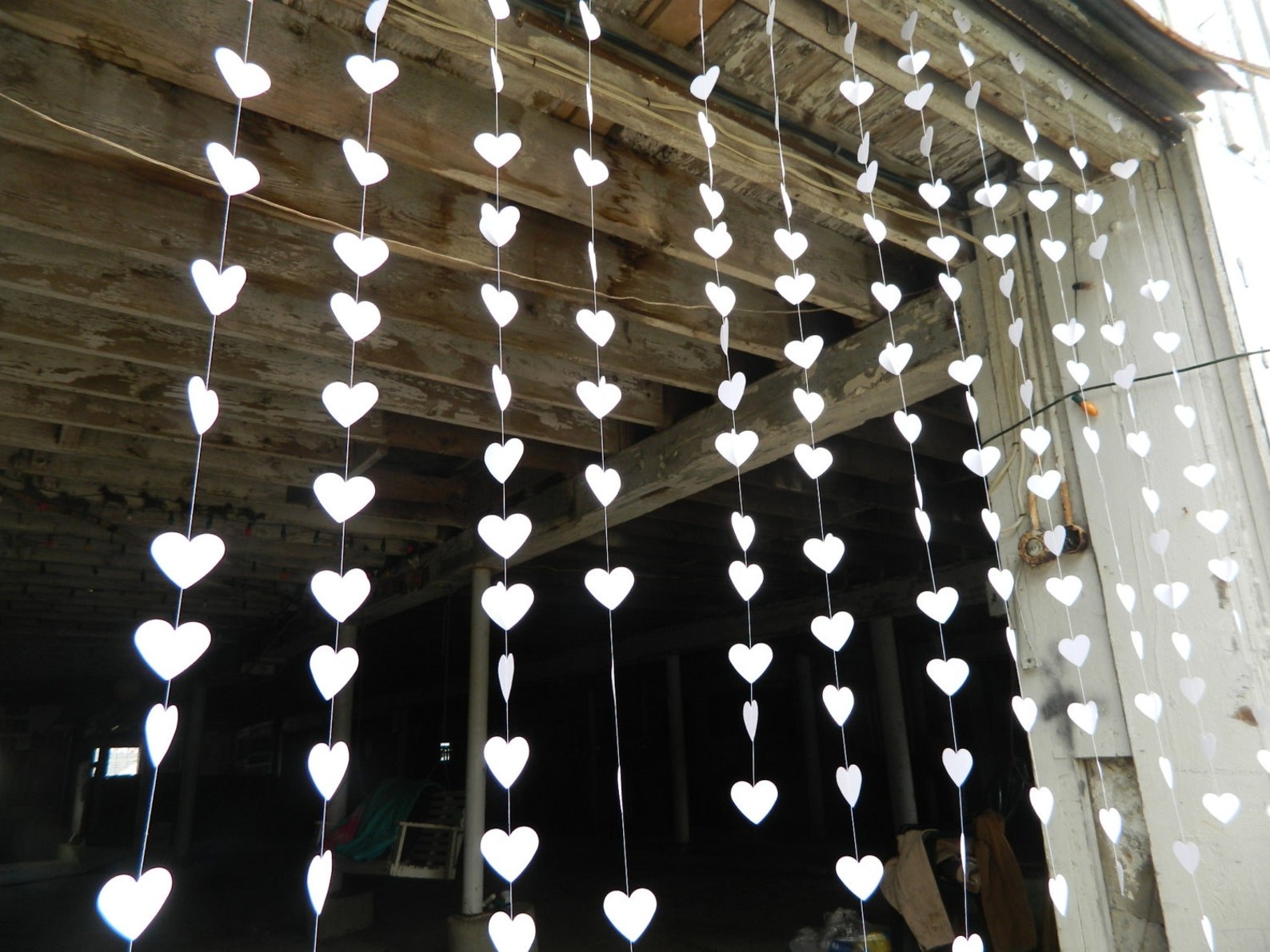 Wedding Curtain / Paper Heart Curtain Garland / Ceremony Etsy
