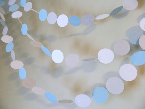 10ft Blue and Gray paper Garland Baby Shower Decorations Nursery Decor-Baby Boy Decor Baby boy shower decor