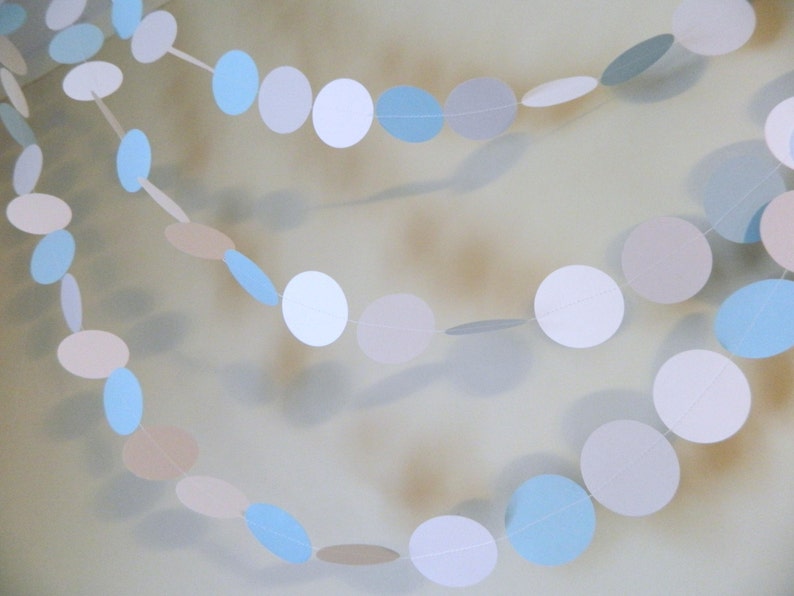 10ft Blue and Gray paper Garland Baby Shower Decorations Nursery Decor-Baby Boy Decor Baby boy shower decor