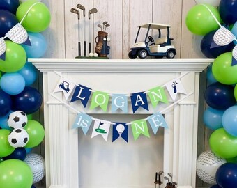Golf 1st Birthday Banner: Hole in ONE, High Chair Garland