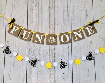 Bumble Bee First Birthday Banner: Fun to Bee One Party Decor