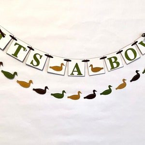 JOYMEMO 8-teiliges Entenjagd-Babyshower-Dekoset – Waben-Dekoration In Grün/Braun, 'It's A Boy'