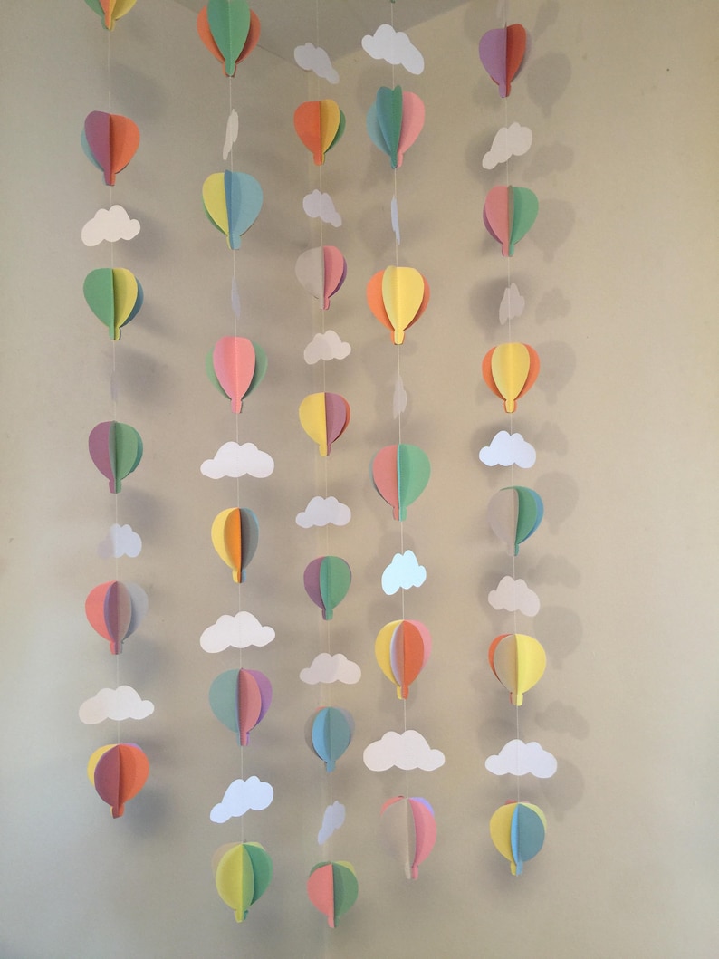 Hot Air Balloon Birthday Decor Air Balloon Baby Shower Decorations Pastel Hot Air Balloon Decorations Hot Air Balloon Birthday decor image 6