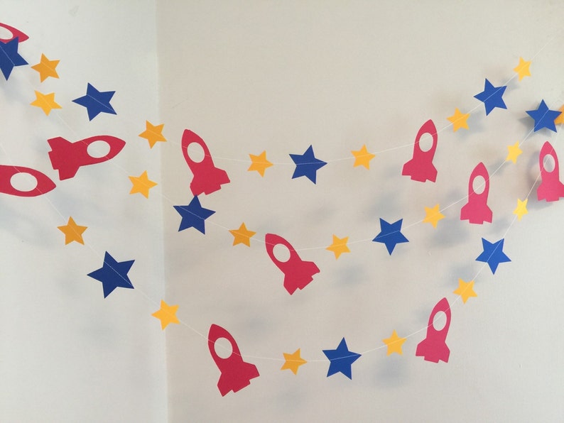 Two the Moon, Space 1st Trip Around the Sun Boy, 1st Birthday Party Decoration , Space Ship Themed Room Decoration, Rocket Blast Off Party image 4