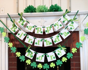 St Patricks First Birthday Boy Girl, Irish Birthday Garland , Pink St Patricks Birthday decorations, Lucky ONE Banner , Green birthday decor