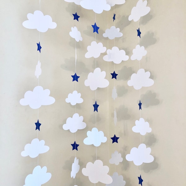 Twinkle Twinkle Little Star Baby Shower Decor / DIY Cloud Crib Mobile / Cloud 9 Garland / Heaven Sent Baby Shower Backdrop / Cloud 9 Party