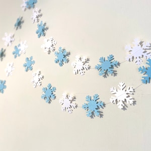 Snowflake Garland - Winter 1st Birthday Decorations - Christmas Decorations - Snowflake Photo Prop - Winter Classroom - Onederland Party