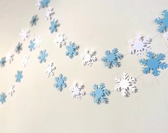 Snowflake Garland - Winter 1st Birthday Decorations - Snowflake Banner- Christmas Decorations - Snowflake Photo Prop - Zoom Winter Classroom