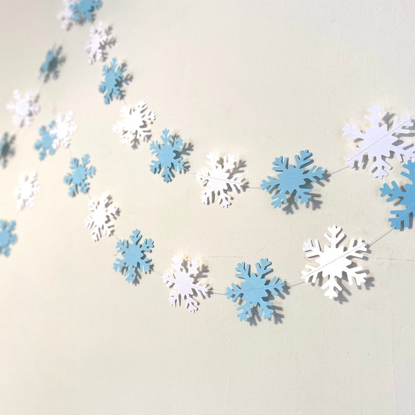 Snowflake Garland - Winter 1st Birthday Decorations - Snowflake Banner- Christmas Decorations - Snowflake Photo Prop - Zoom Winter Classroom