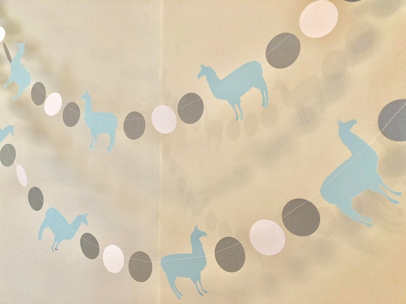 Llama Baby Shower Decorations Blue Llama Banner Llama first Etsy