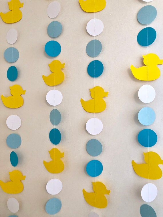 Rubber Duck Baby Shower Decorations Ducky Paper Garland Etsy