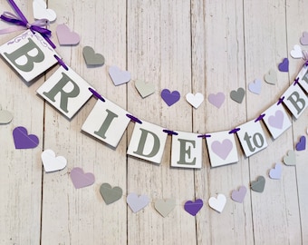 BRIDAL SHOWER Decorations / Purple Bride to Be Banner / Bridal Shower Banner / Bachelorette Decorations / You Pick the Colors