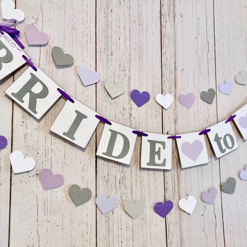 Purple BRIDAL SHOWER Decorations Lavender Bride to Be Banner Etsy