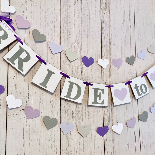 BRIDAL SHOWER Decorations / Purple Bride to Be Banner / Bridal Shower Banner / Bachelorette Decorations / You Pick the Colors