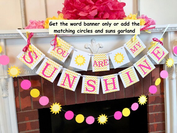 You Are My Sunshine First Birthday Decorations Pink Sunshine